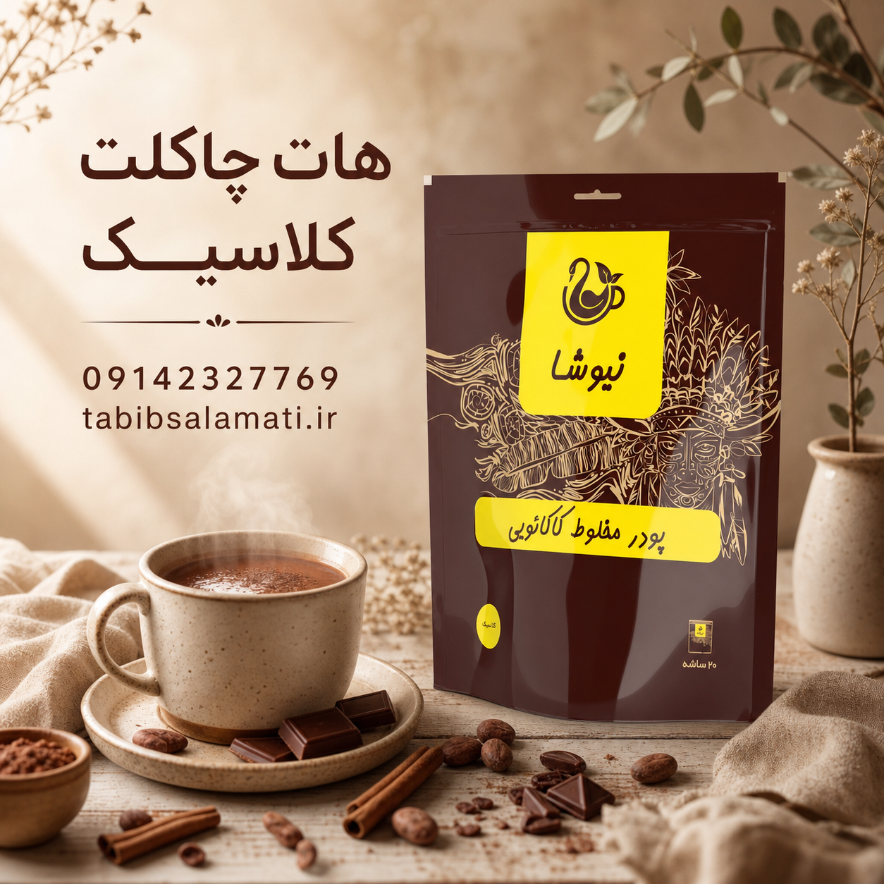 هات چاکلت کلاسیک نیوشا |۲۰ عددی
